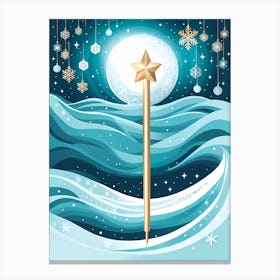 Christmas Magic wand Vector Art 5 Canvas Print