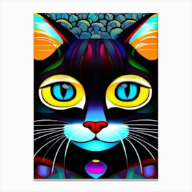 Kitschy Cat Portrait Canvas Print