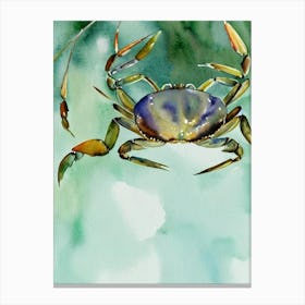 Blue Crab II Storybook Watercolour Canvas Print