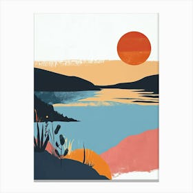 Sunset in Sweden, Scandinavian Simplicity Canvas Print