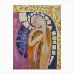 Virgin And Child  Contemporary Wall Art, Divine Love Canvas Print