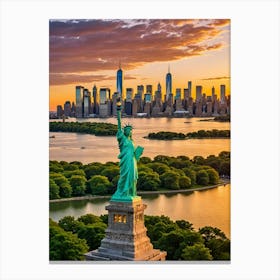 Statue of Liberty Life Between the Concrete Giants Canvas Print