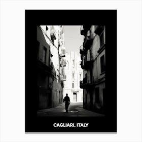 Poster Of Cagliari, Italy, Mediterranean Black And White Photography Analogue 2 Canvas Print