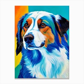 Australian Shepherd Fauvist Style dog Canvas Print