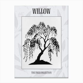 Willow Tree Simple Geometric Nature Stencil 11 Poster Canvas Print