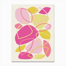 Mid Century Modern Abstract 23 Pink, Yellow Canvas Print