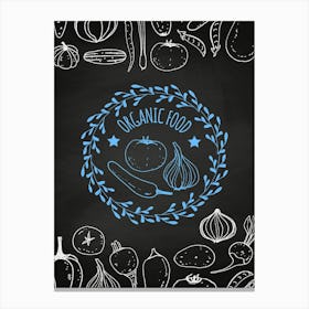 Organic Food Logo - food poster, kitchen wall art Canvas Print
