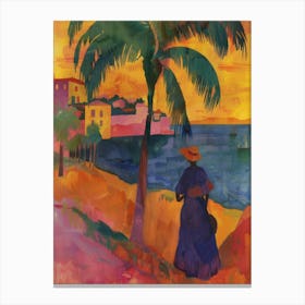 Woman By The Sea Canvas Print