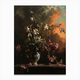 Baroque Floral Still Life Canterbury Bells 2 Canvas Print