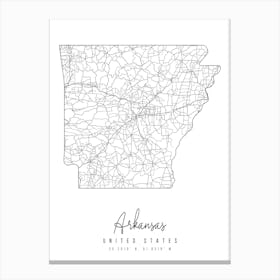 Arkansas Minimal Street Map Canvas Print