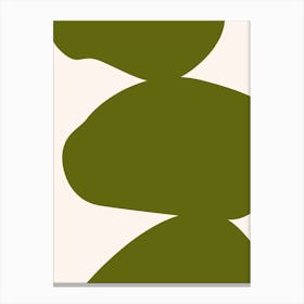 Abstract Bauhaus Shapes 2 Olive Canvas Print