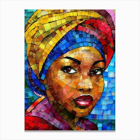 African Woman Stained Glass 5 Canvas Print