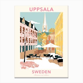 Uppsala, Sweden, Flat Pastels Tones Illustration 3 Poster Canvas Print
