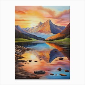 'Sunrise In The Mountains' 1 Canvas Print