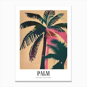 Palm Tree Colourful Illustration 2 Poster Canvas Print