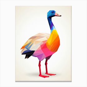 Colourful Geometric Bird Goose 3 Canvas Print