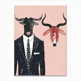 Bulls And Bullfighters Canvas Print