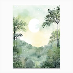 Watercolour Of El Yunque National Forest   Puerto Rico Usa 2 Canvas Print