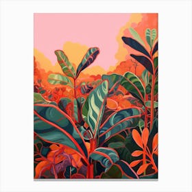 Boho Plant Painting Croton 2 Canvas Print