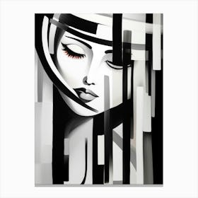 Identity Abstract Black And White 2 Canvas Print