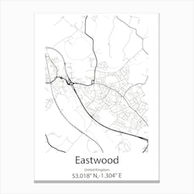 Eastwood,United Kingdom Minimalist Map Canvas Print