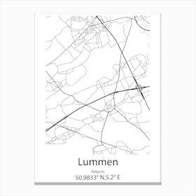 Lummen,Belgium Minimalist Map Canvas Print