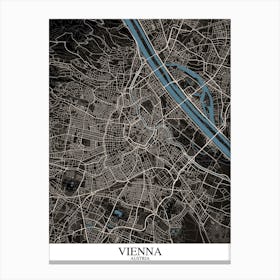 Vienna Black Blue Canvas Print
