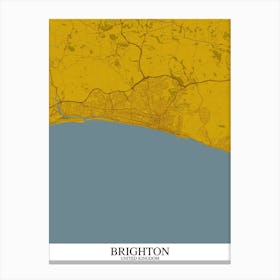 Brighton Yellow Blue Canvas Print
