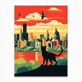 London, United Kingdom Skyline With A Cat 0 Canvas Print