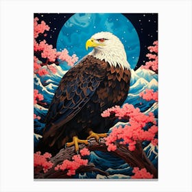 Eagle In Cherry Blossoms Canvas Print