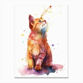 Cute Kitten Watercolor Painting 1 Canvas Print