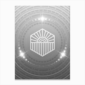 Geometric Glyph in White and Silver with Sparkle Array n.0332 Canvas Print