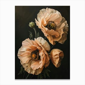 Omantic Beige Poppy 1 Canvas Print