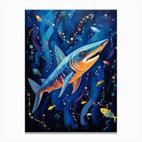  A Blue Shark Vibrant Paint Splash 3 Canvas Print