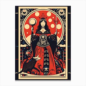 The High Priestess Tarot Card, Vintage 2 Canvas Print