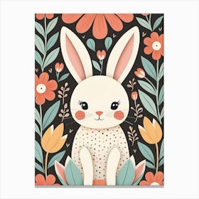 Floral Cute Baby Bunny Nursery (23) Canvas Print