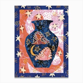 Gemini Zodiac Illustration Canvas Print