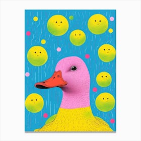 Duckling & Dots Circle 2 Canvas Print