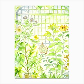 Watercolor Of A Garden Canvas Print