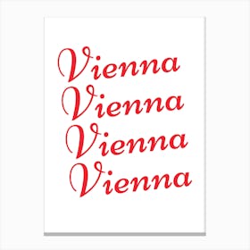 Vienna red and white Canvas Print