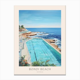 Bondi Australia 2 Midcentury Modern Pool Poster Canvas Print