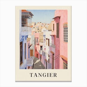 Tangier Morocco 7 Vintage Pink Travel Illustration Poster Canvas Print