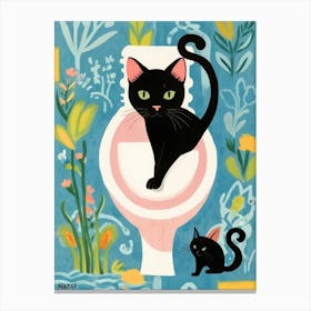 cats in the bathroom Canvas Print