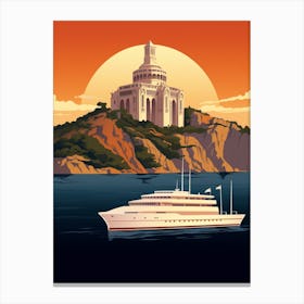 Bosphorus Cruise Prince Islands Modern Pixel Art 1 Canvas Print