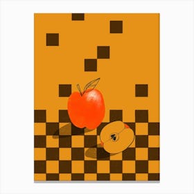Red Apple Tetris Canvas Print