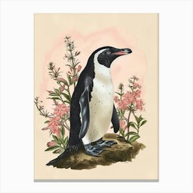 Adlie Penguin Sea Lion Island Vintage Botanical Painting 1 Canvas Print
