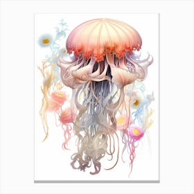 Upside Down Jellyfish Pencil Drawing 2 Canvas Print