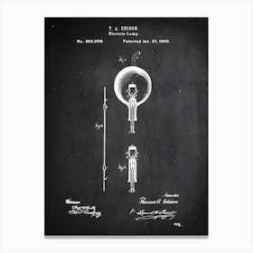 Edison Lightbulb Patent Print Light Bulb Patent Thomas Edison Light Blub Patent Patent Art Edison Historical Print Patent Te8981 Canvas Print