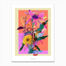 Gaillardia 1 Neon Flower Collage Poster Canvas Print