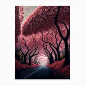 Cherry Blossom Road Canvas Print